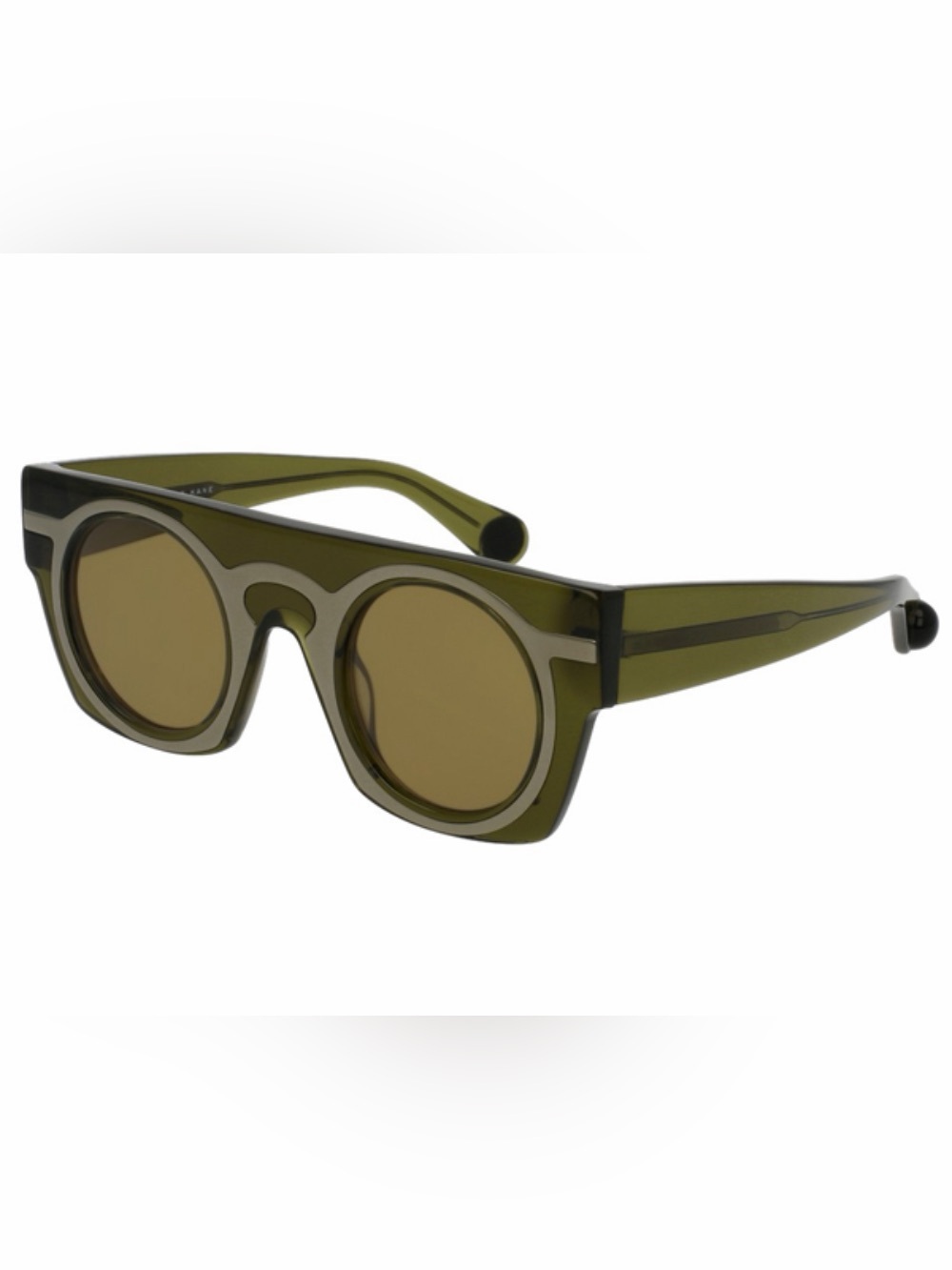 Christopher Kane Olive Green Round Acetate Sunglasses CK0008S